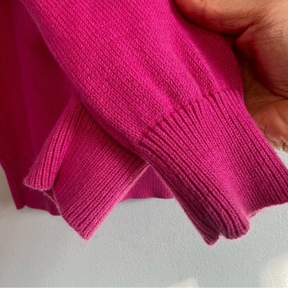 Banana Republic Cotton Angora Blend Crew Neck Sweater Sz S Pink Barbie Sequins - Picture 4 of 9